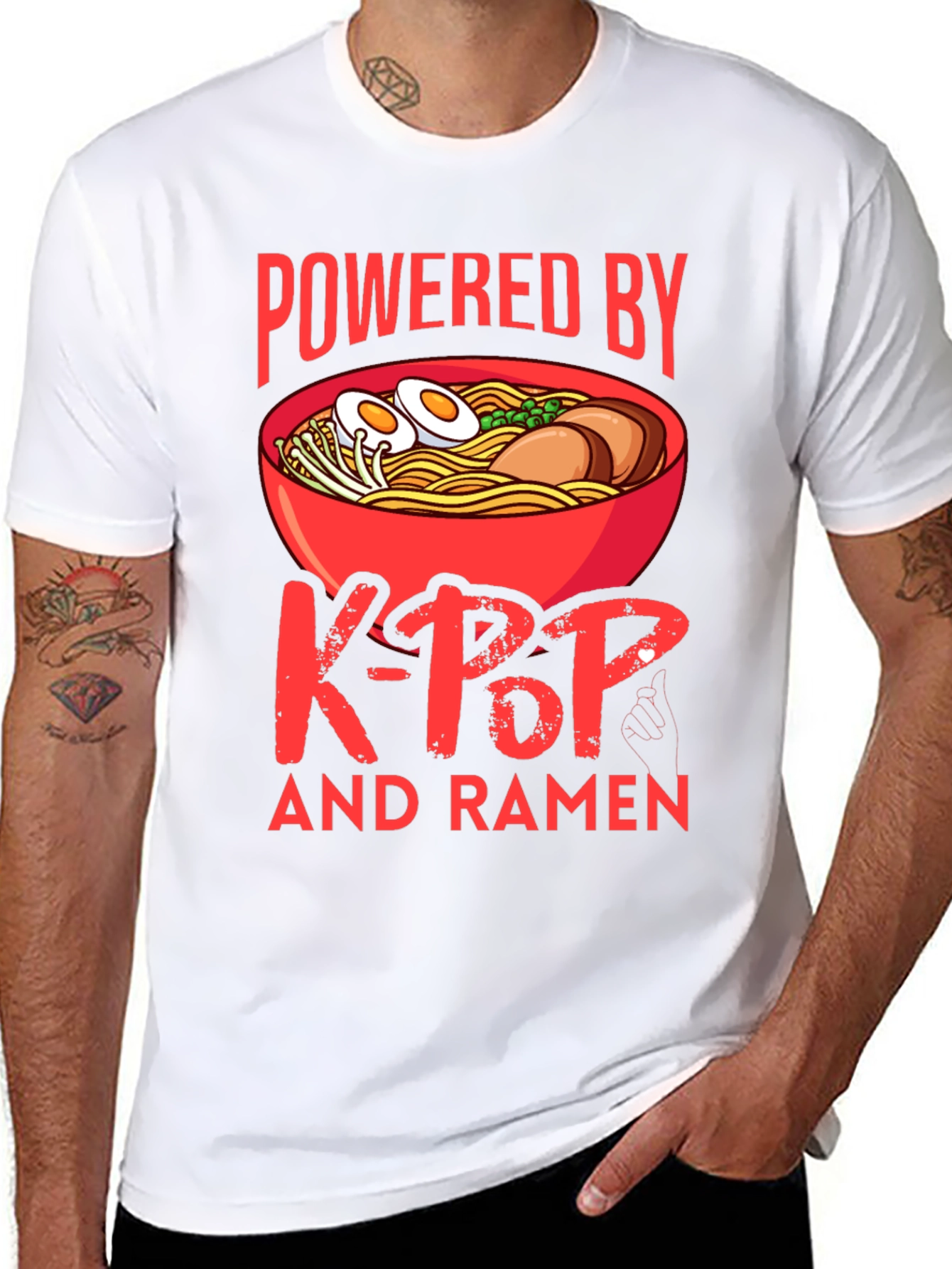 Powered by K-Pop and Ramen T-Shirt