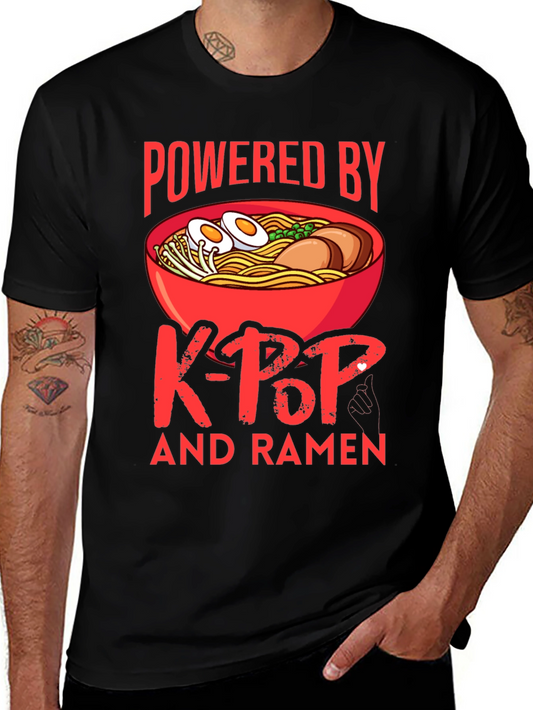 Powered by K-Pop and Ramen T-Shirt
