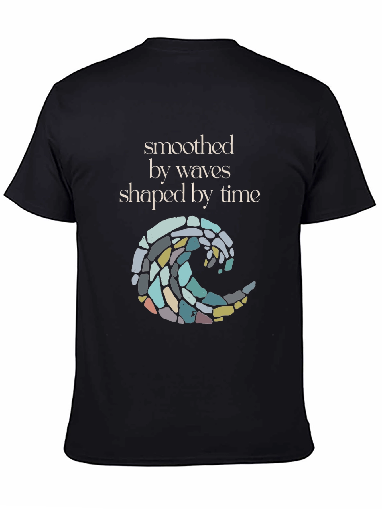 Smoothed by Waves T-Shirt - Black Graphic Tee