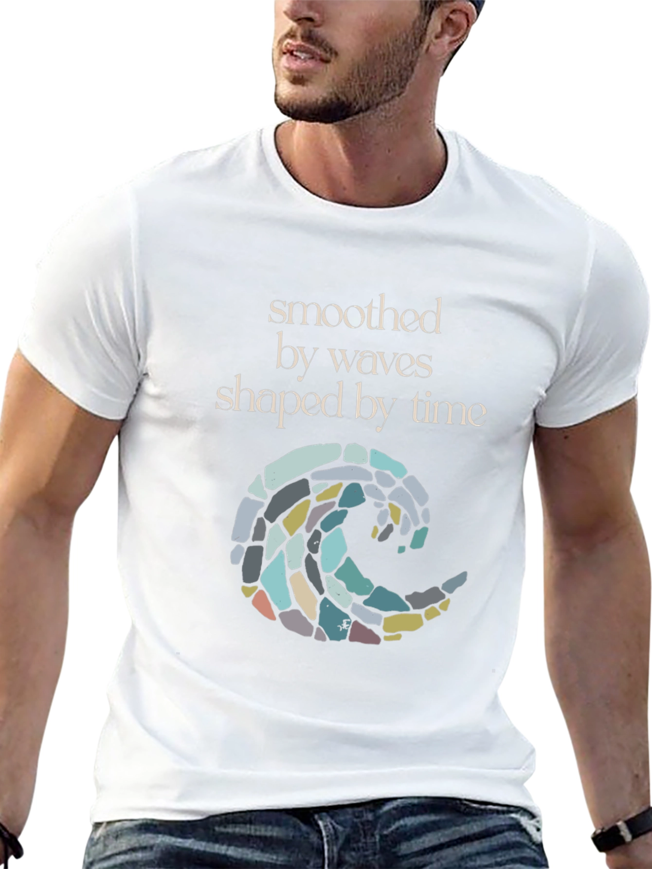 Smoothed by Waves T-Shirt - Black Graphic Tee