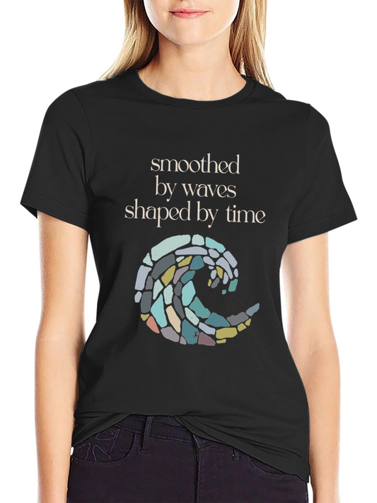 Smoothed by Waves T-Shirt - Black Graphic Tee