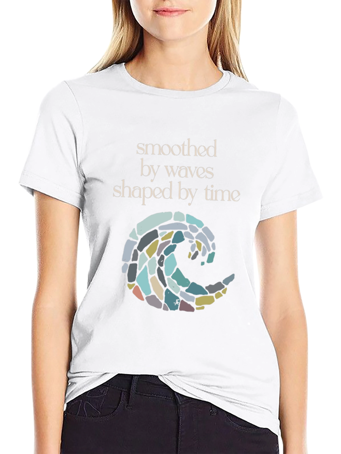 Smoothed by Waves T-Shirt - Black Graphic Tee
