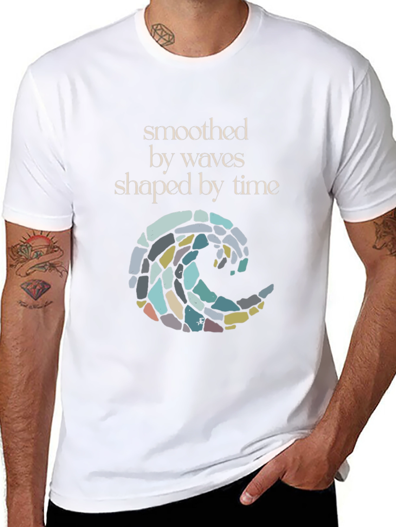 Smoothed by Waves T-Shirt - Black Graphic Tee