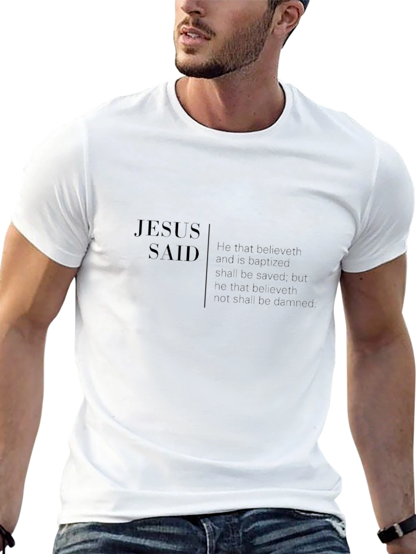 Jesus Said Christian T-Shirt Black Graphic Tee
