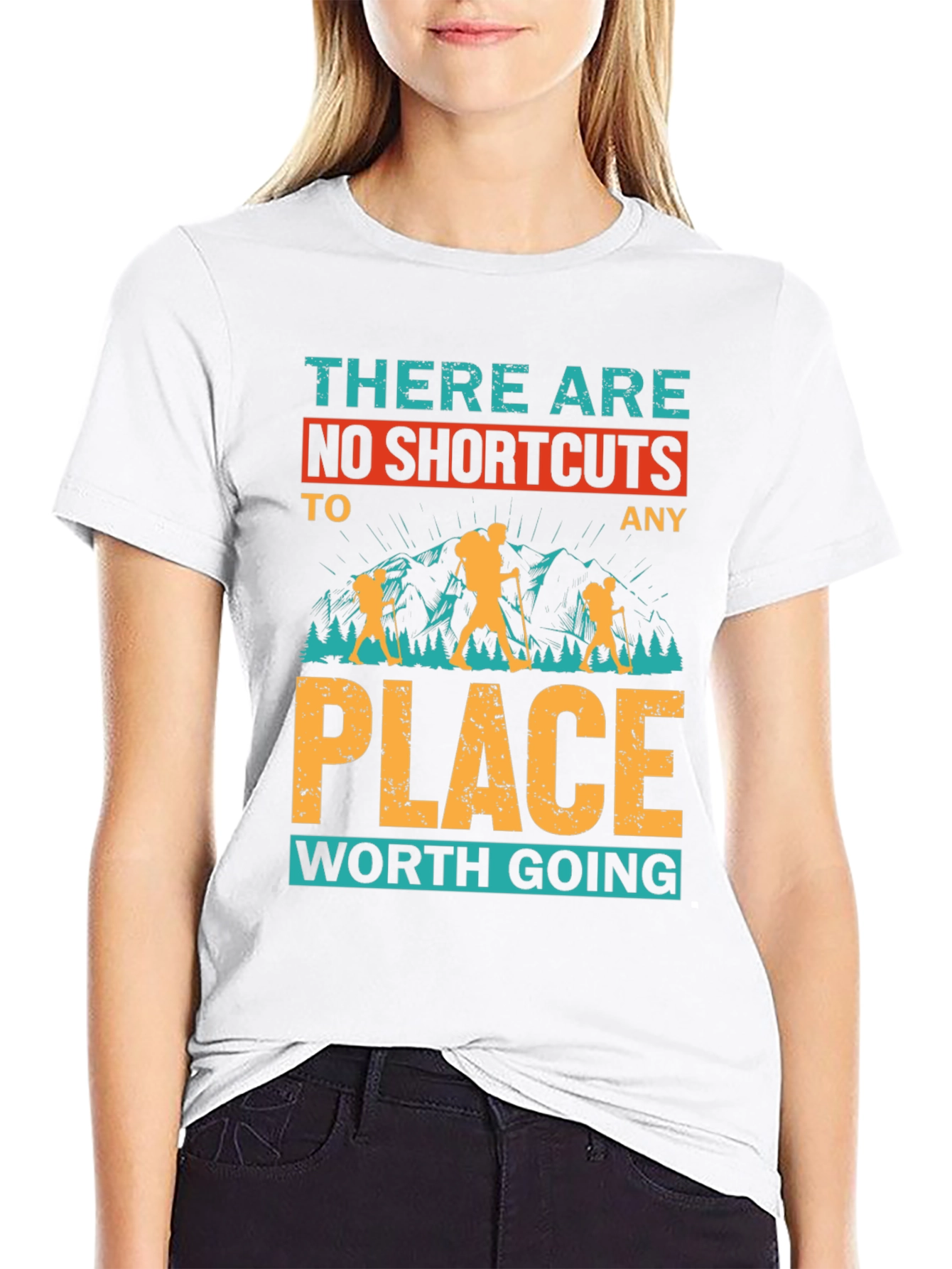 No Shortcuts Hiking T-Shirt - Adventure Awaits
