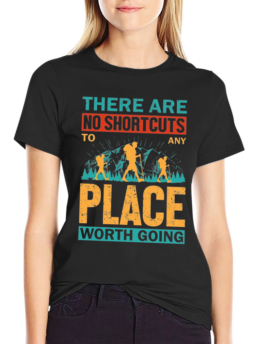 No Shortcuts Hiking T-Shirt - Adventure Awaits