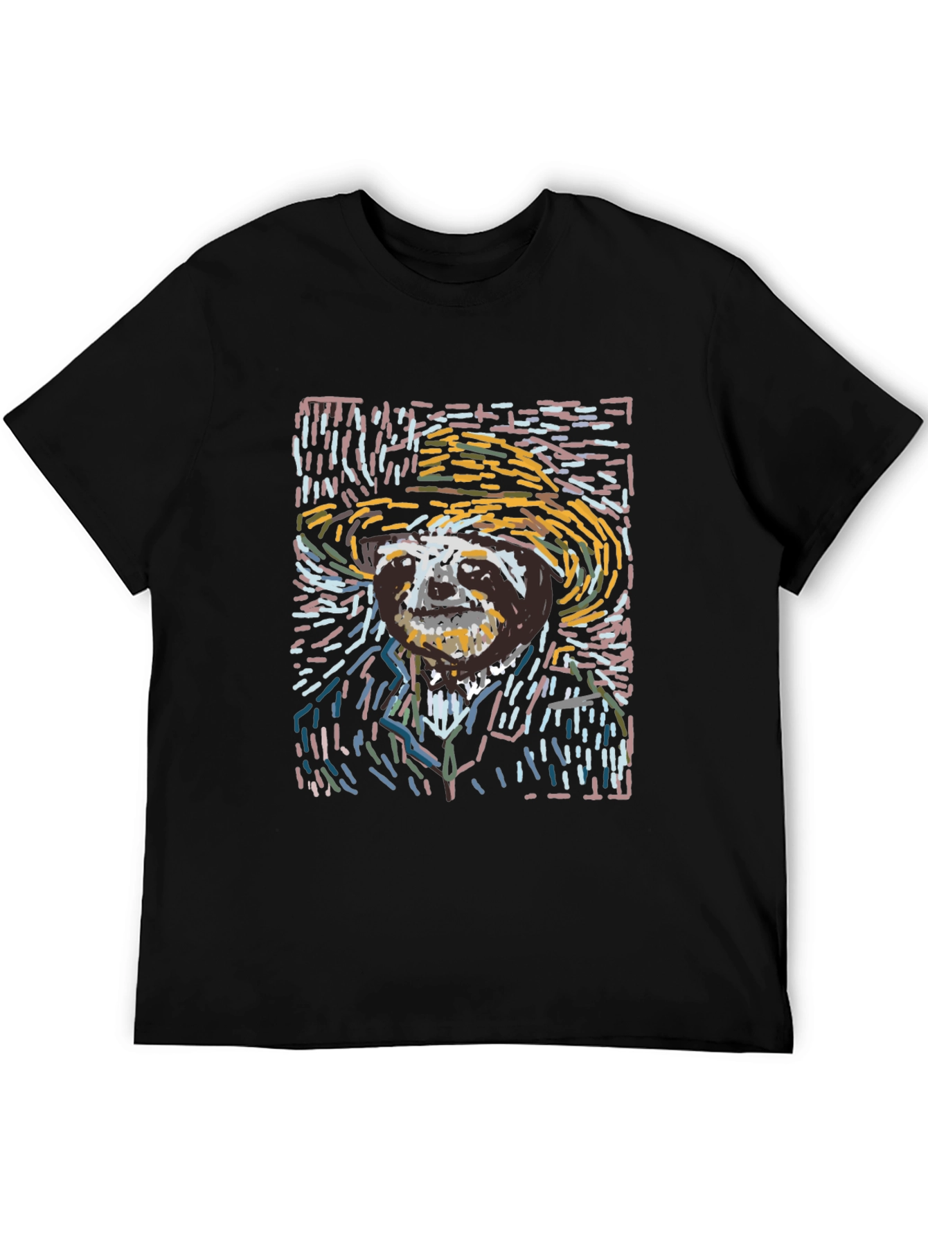 Sloth Van Gogh Style T-Shirt - Artsy Novelty Tee