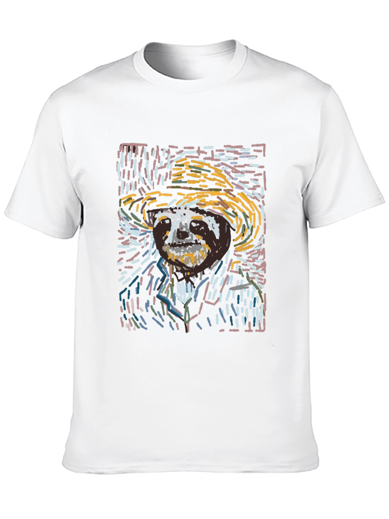 Sloth Van Gogh Style T-Shirt - Artsy Novelty Tee