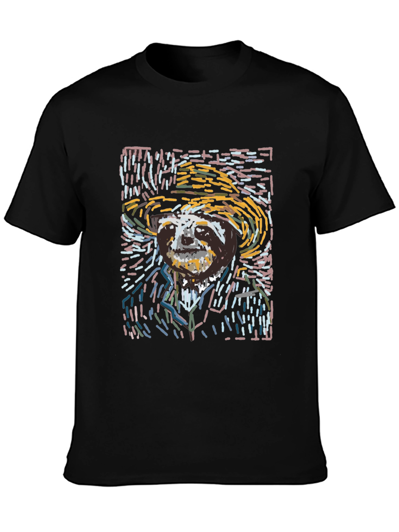 Sloth Van Gogh Style T-Shirt - Artsy Novelty Tee