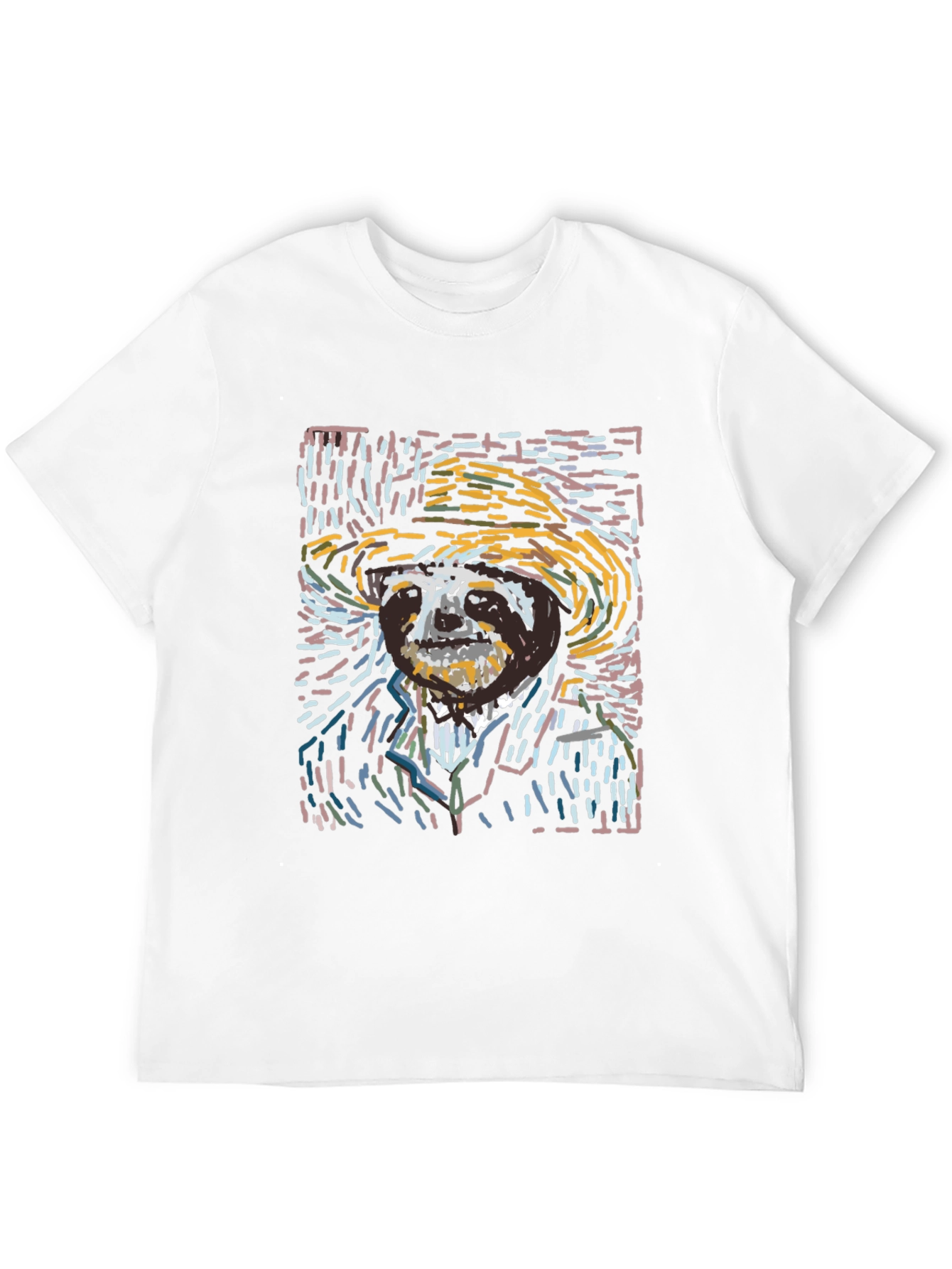 Sloth Van Gogh Style T-Shirt - Artsy Novelty Tee