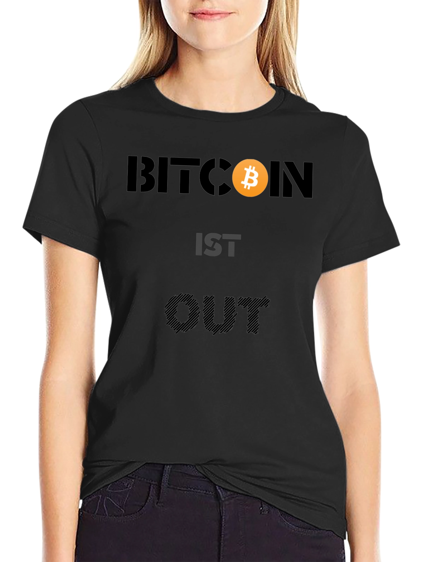 Bitcoin IST OUT Black Graphic Tee