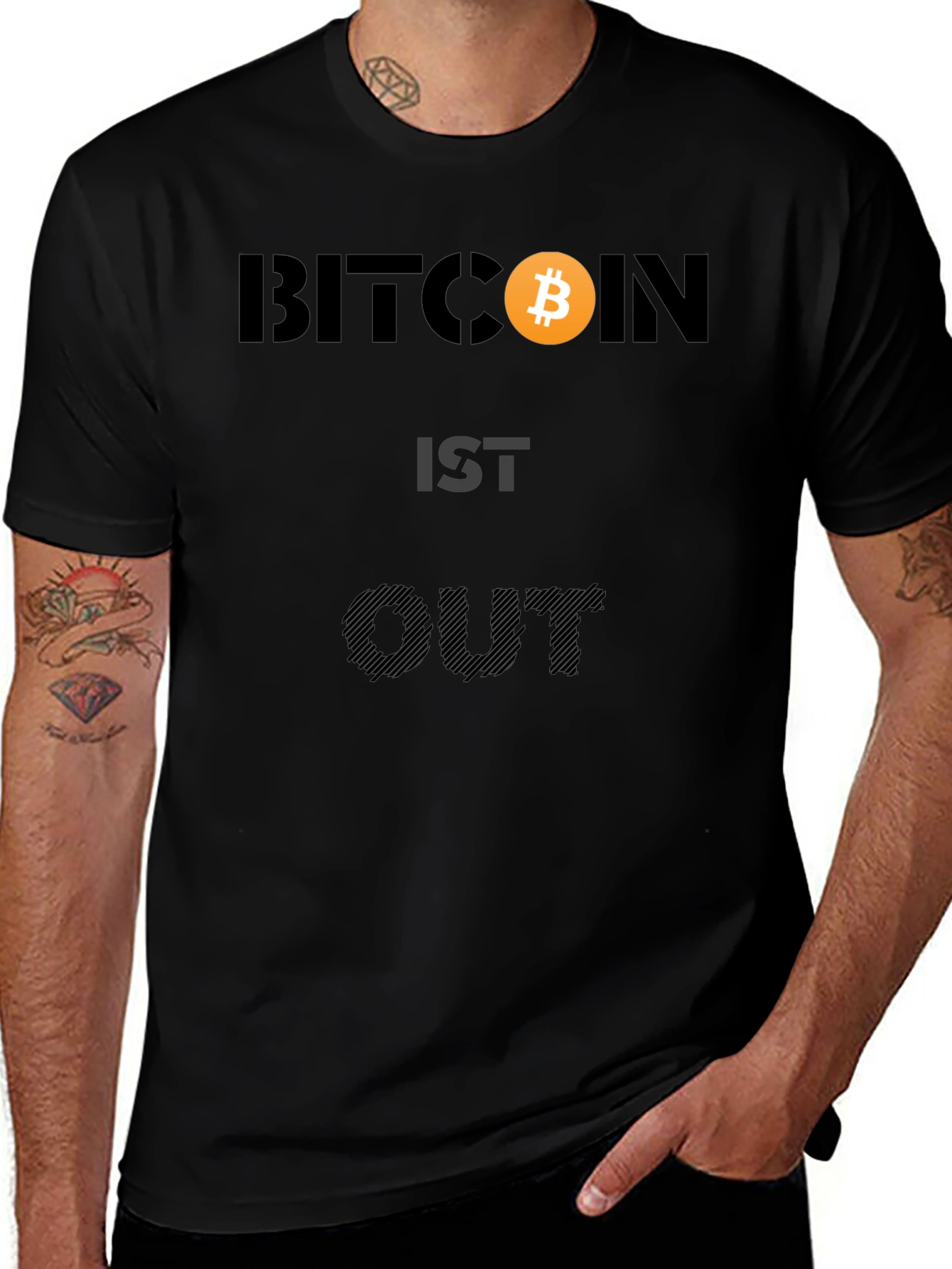 Bitcoin IST OUT Black Graphic Tee