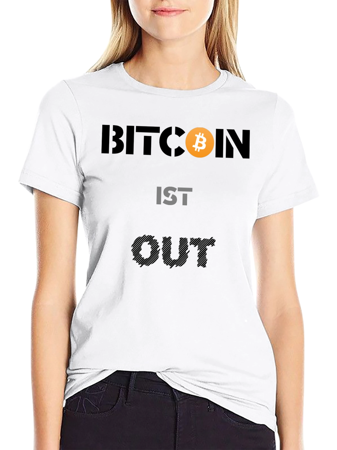 Bitcoin IST OUT Black Graphic Tee