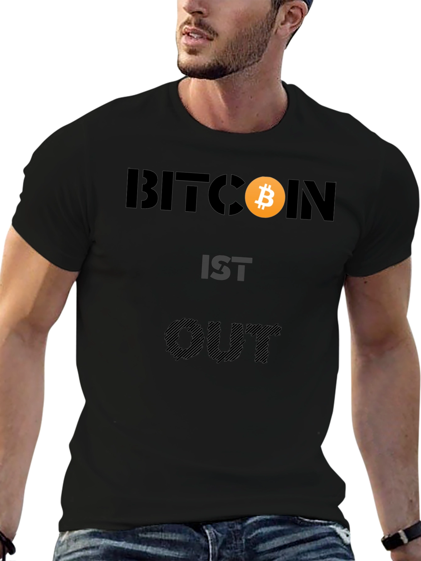 Bitcoin IST OUT Black Graphic Tee