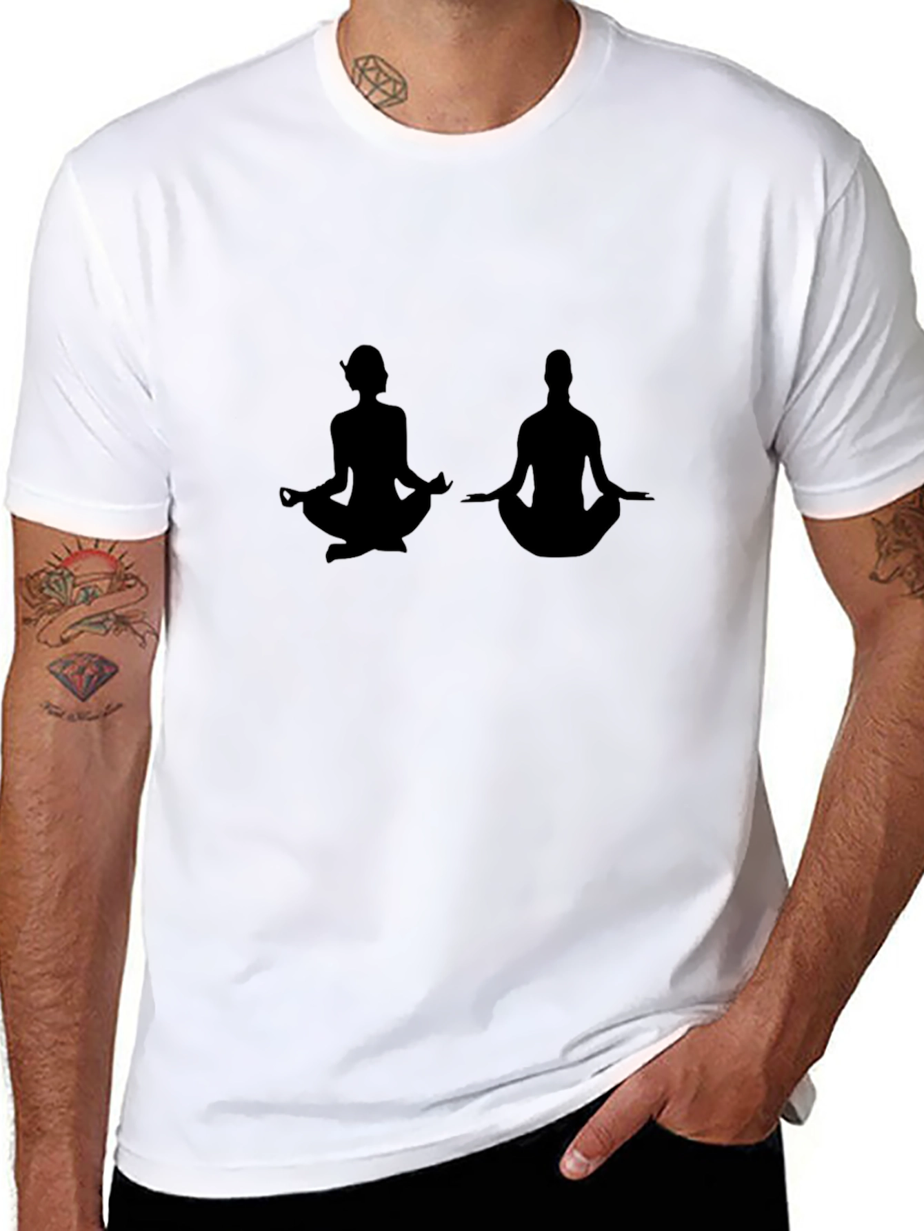 Yoga Silhouette T-Shirt - Unisex Black Tee