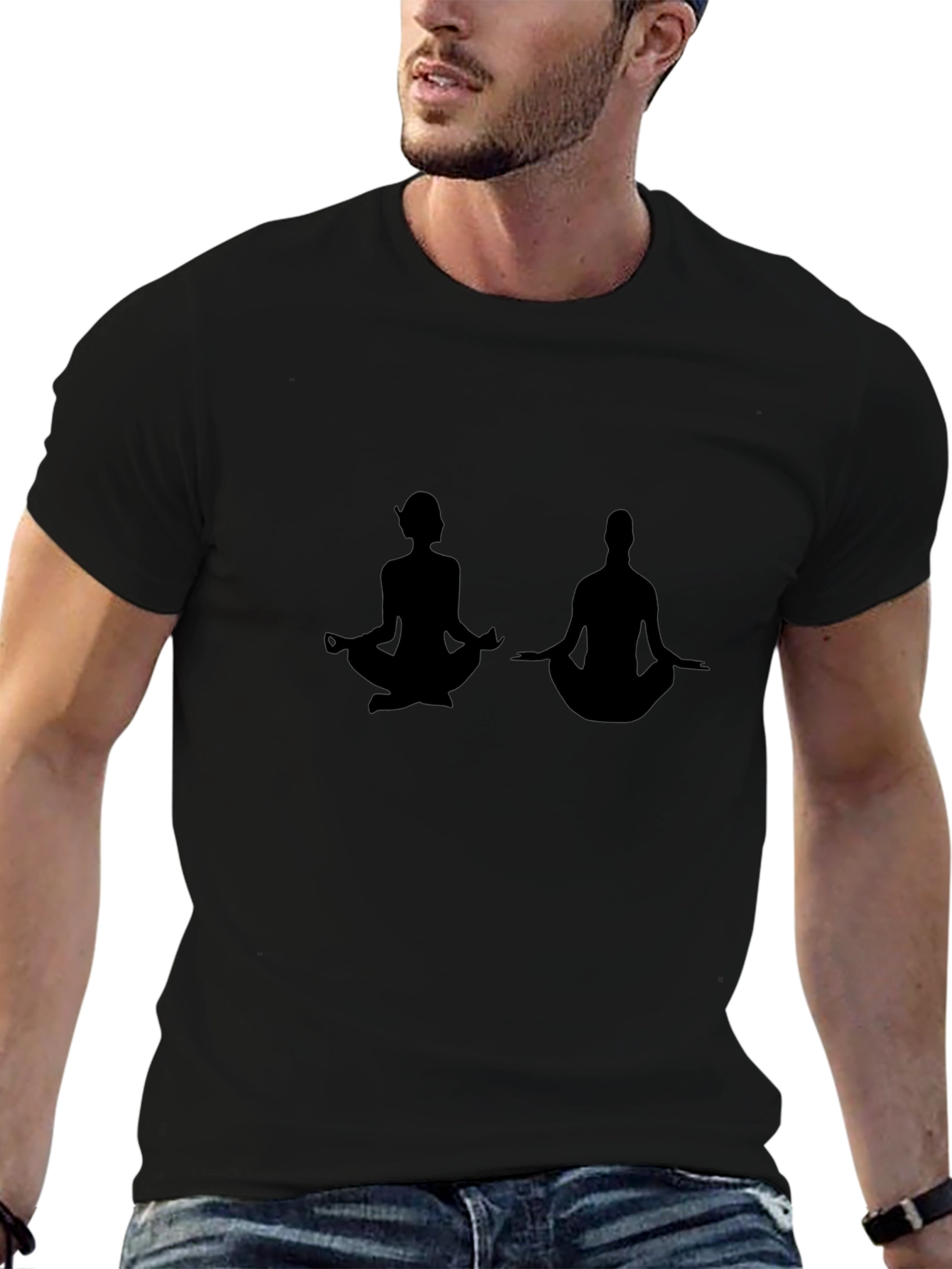 Yoga Silhouette T-Shirt - Unisex Black Tee