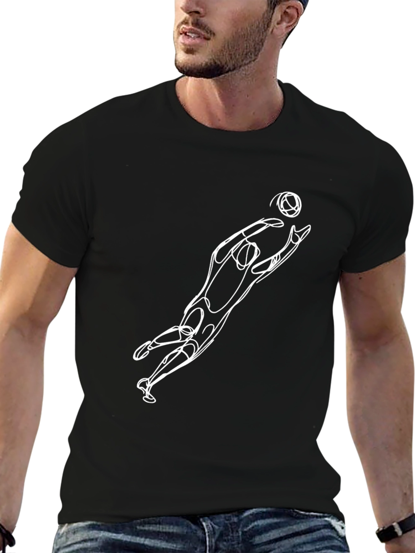 Abstract Goalie Black T-Shirt