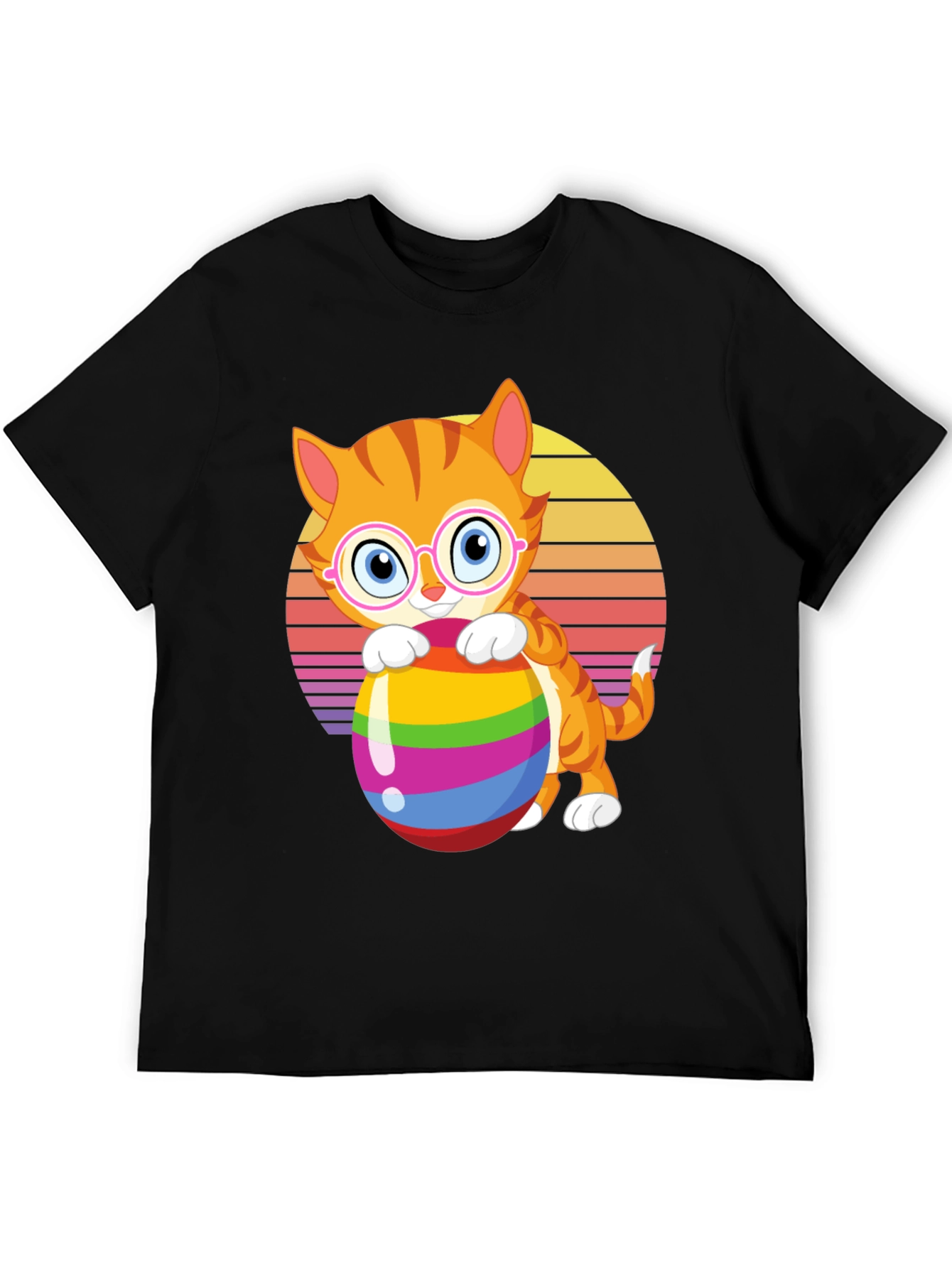Cat with Easter Egg Graphic Tee