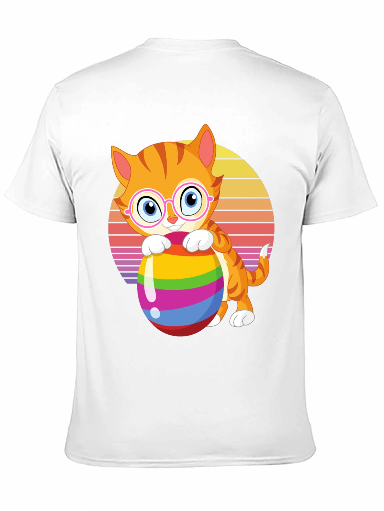 Cat with Easter Egg Graphic Tee