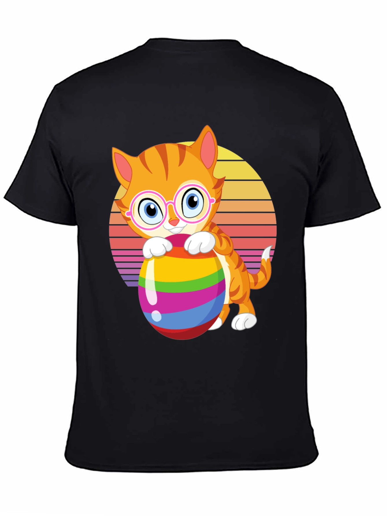 Cat with Easter Egg Graphic Tee