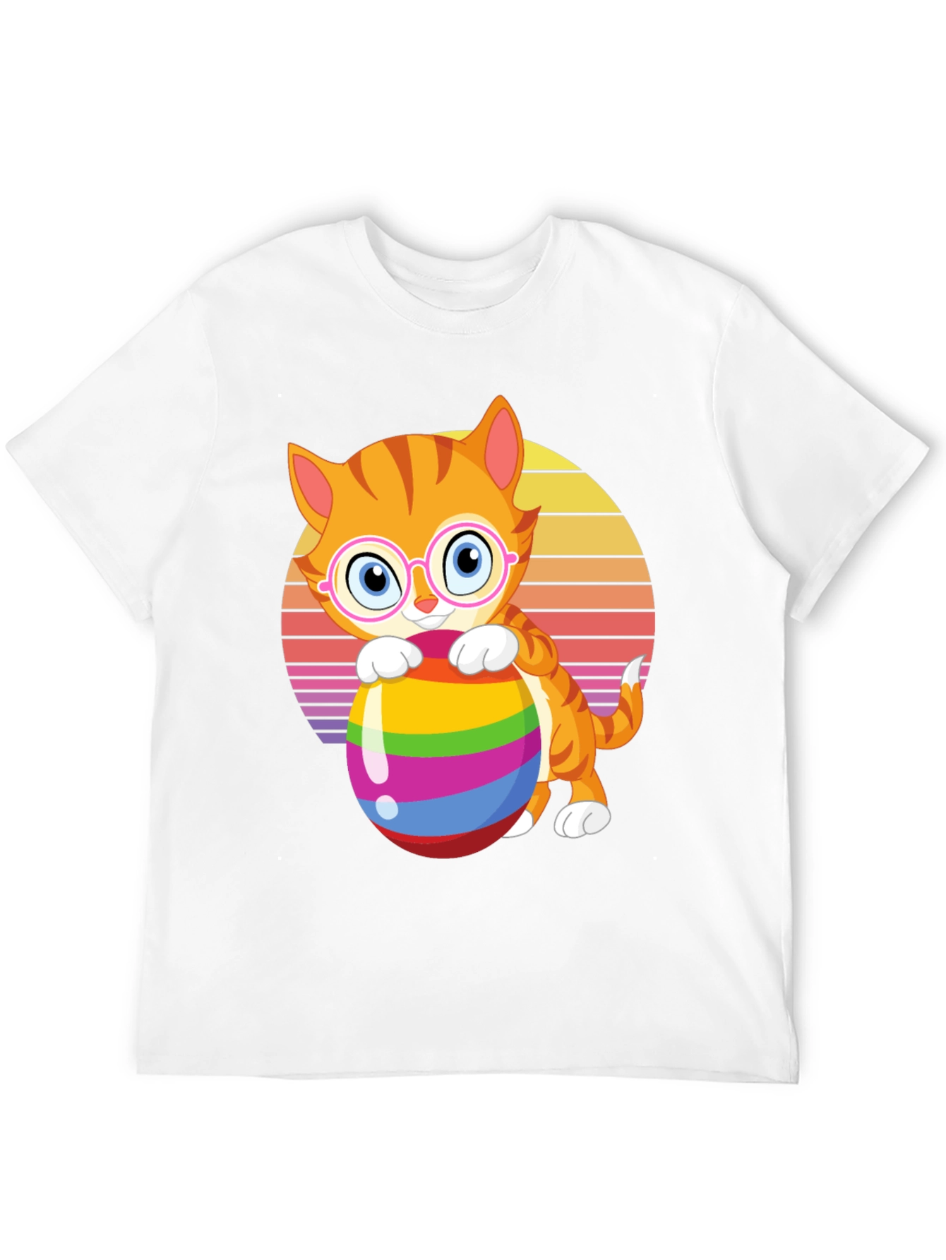 Cat with Easter Egg Graphic Tee