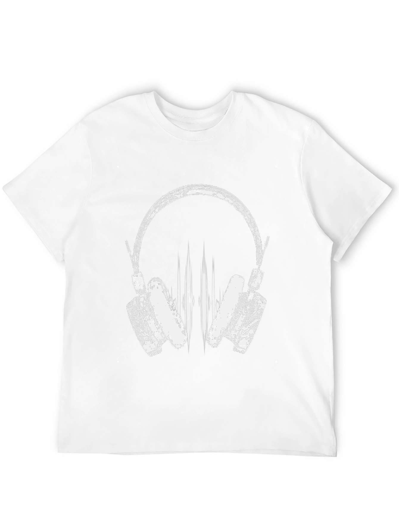 Stylish Black T-Shirt with Headphones Graphic
