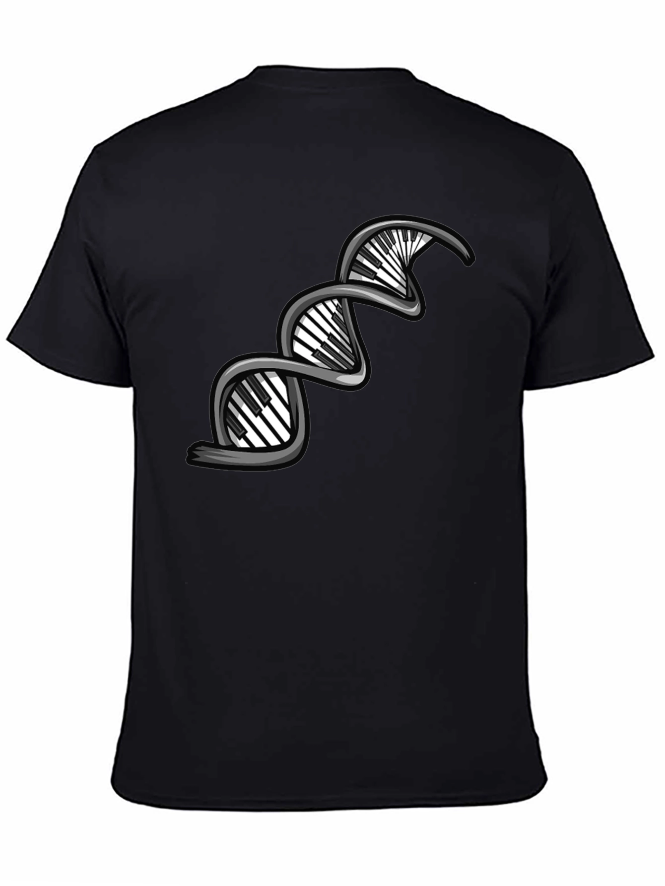 Piano DNA Graphic Tee - Black Cotton T-Shirt