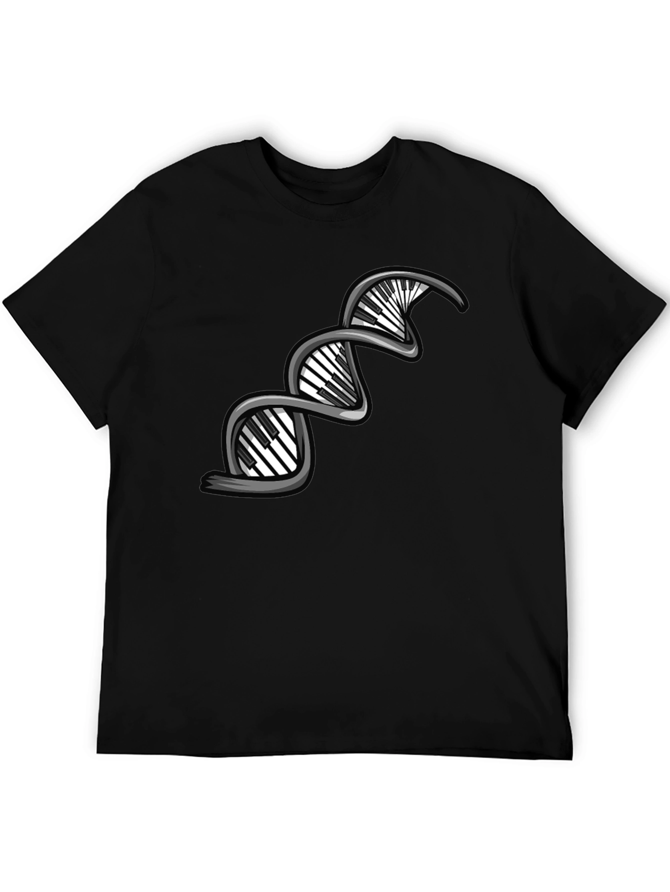 Piano DNA Graphic Tee - Black Cotton T-Shirt