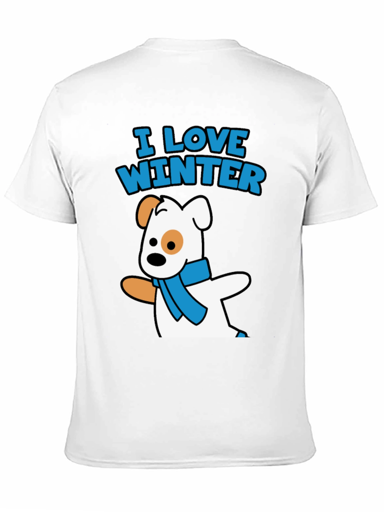 I Love Winter Dog Graphic Black T-Shirt