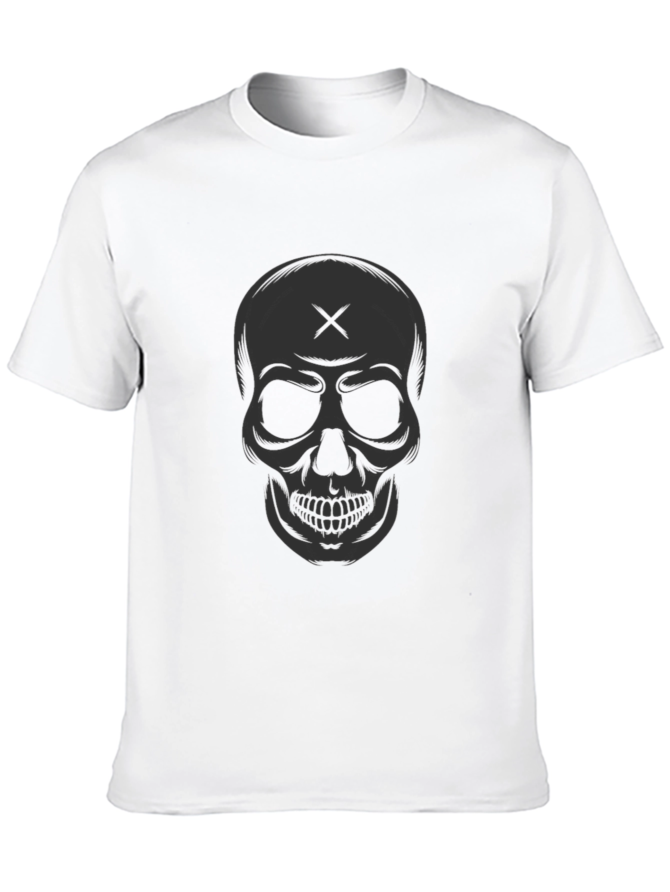 Skull Graphic Tee - Black Cotton T-Shirt