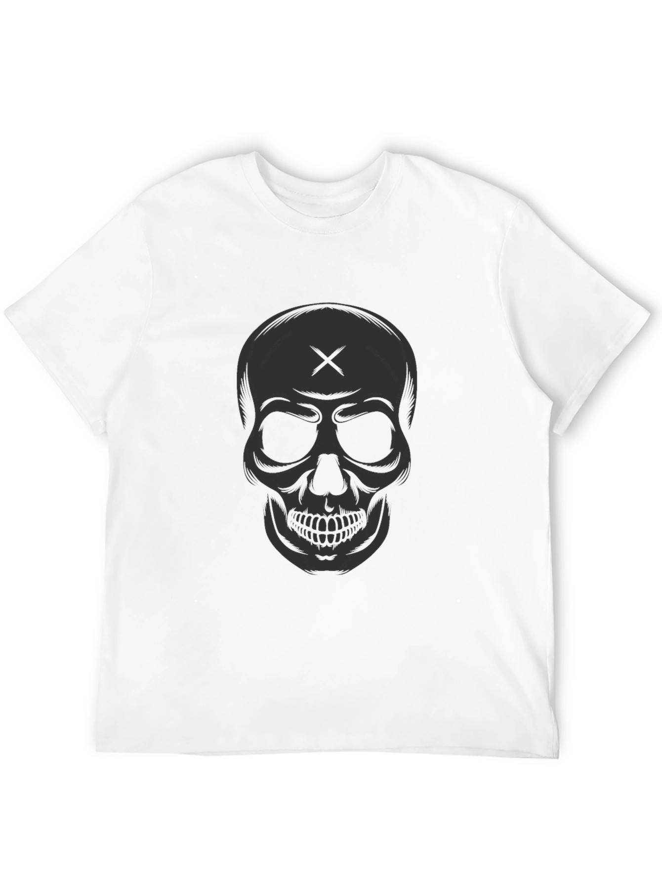Skull Graphic Tee - Black Cotton T-Shirt