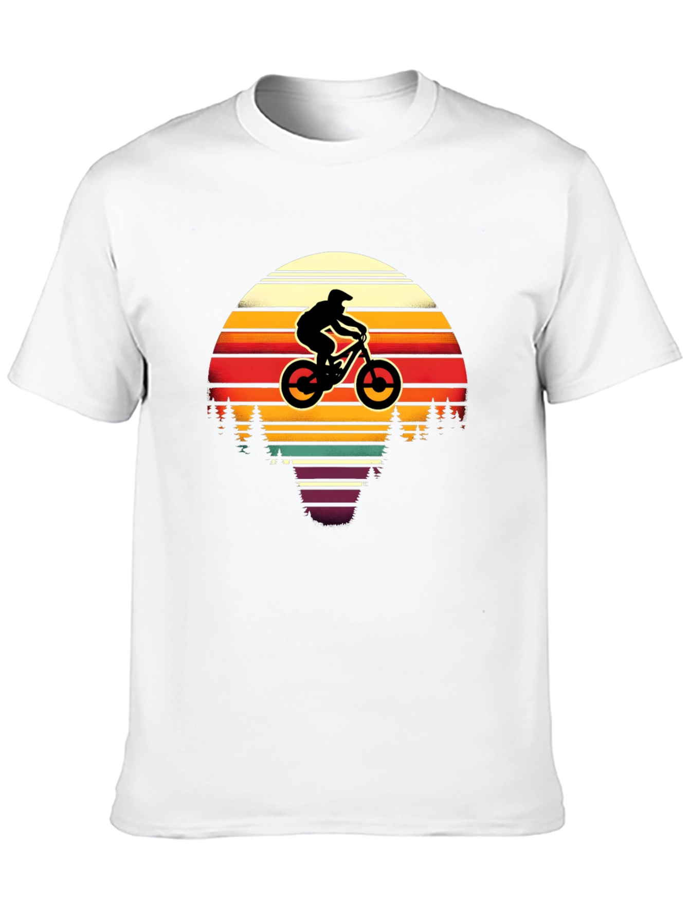 Mountain Biker Retro Sunset T-Shirt