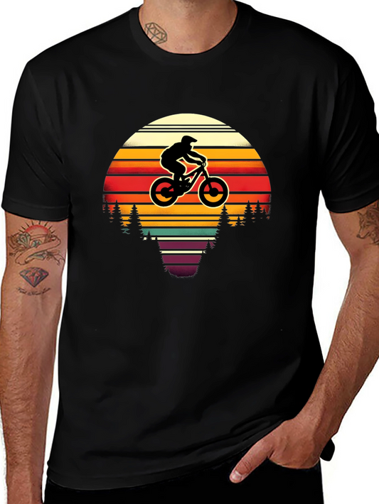 Mountain Biker Retro Sunset T-Shirt