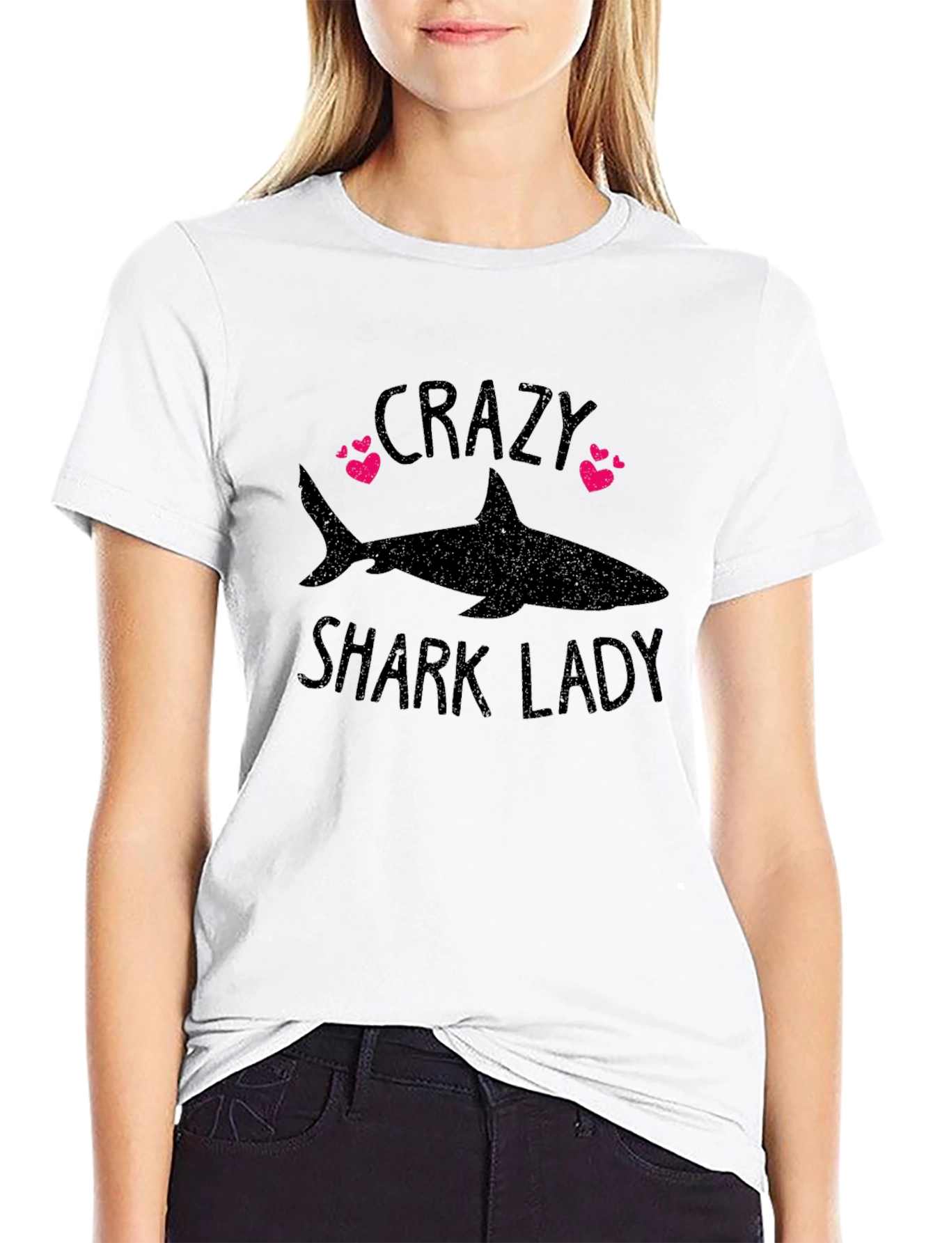 Crazy Shark Lady T-Shirt - Womens Shark Lover Tee