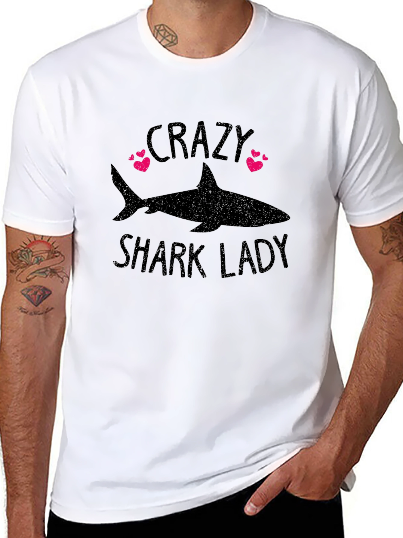 Crazy Shark Lady T-Shirt - Womens Shark Lover Tee