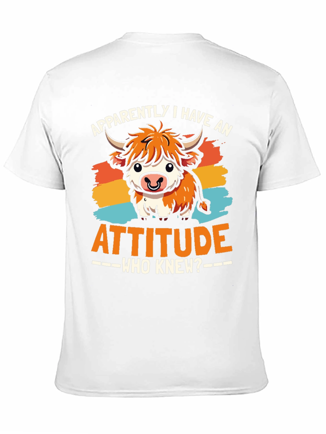Attitude Cow Graphic Tee - Trendy Unisex T-Shirt