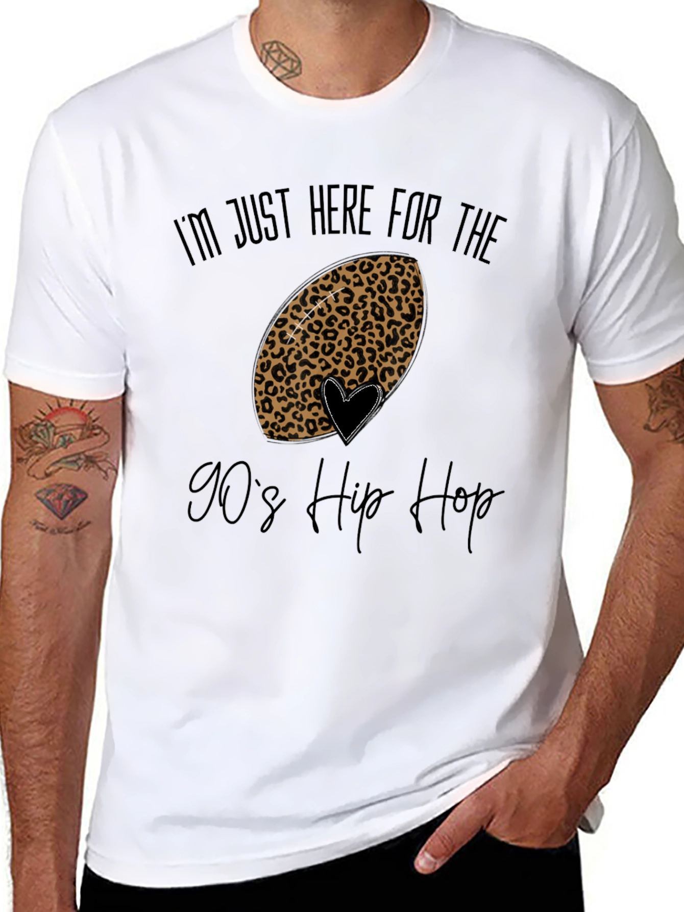 Leopard Football 90s Hip Hop Graphic Tee