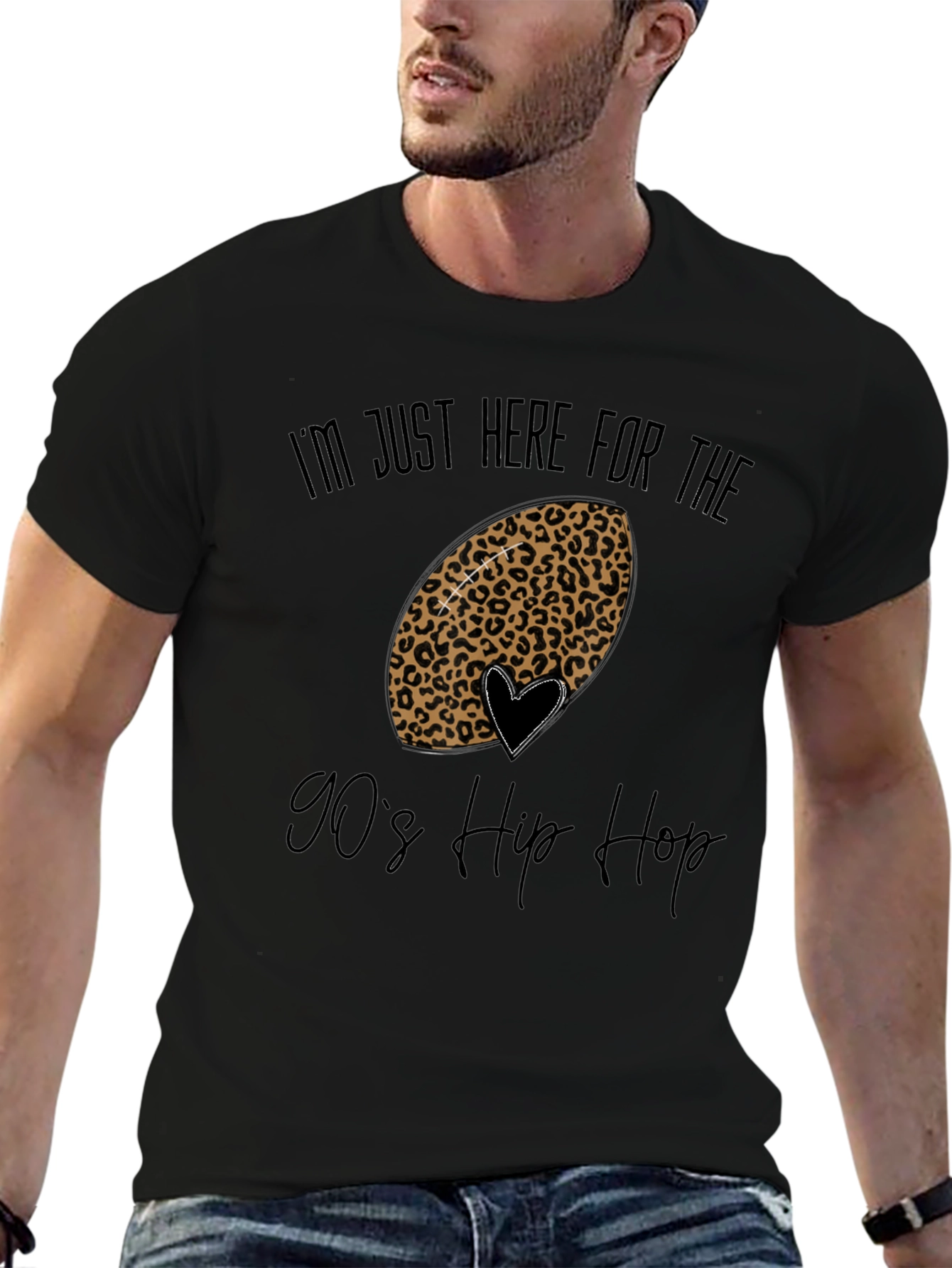 Leopard Football 90s Hip Hop Graphic Tee