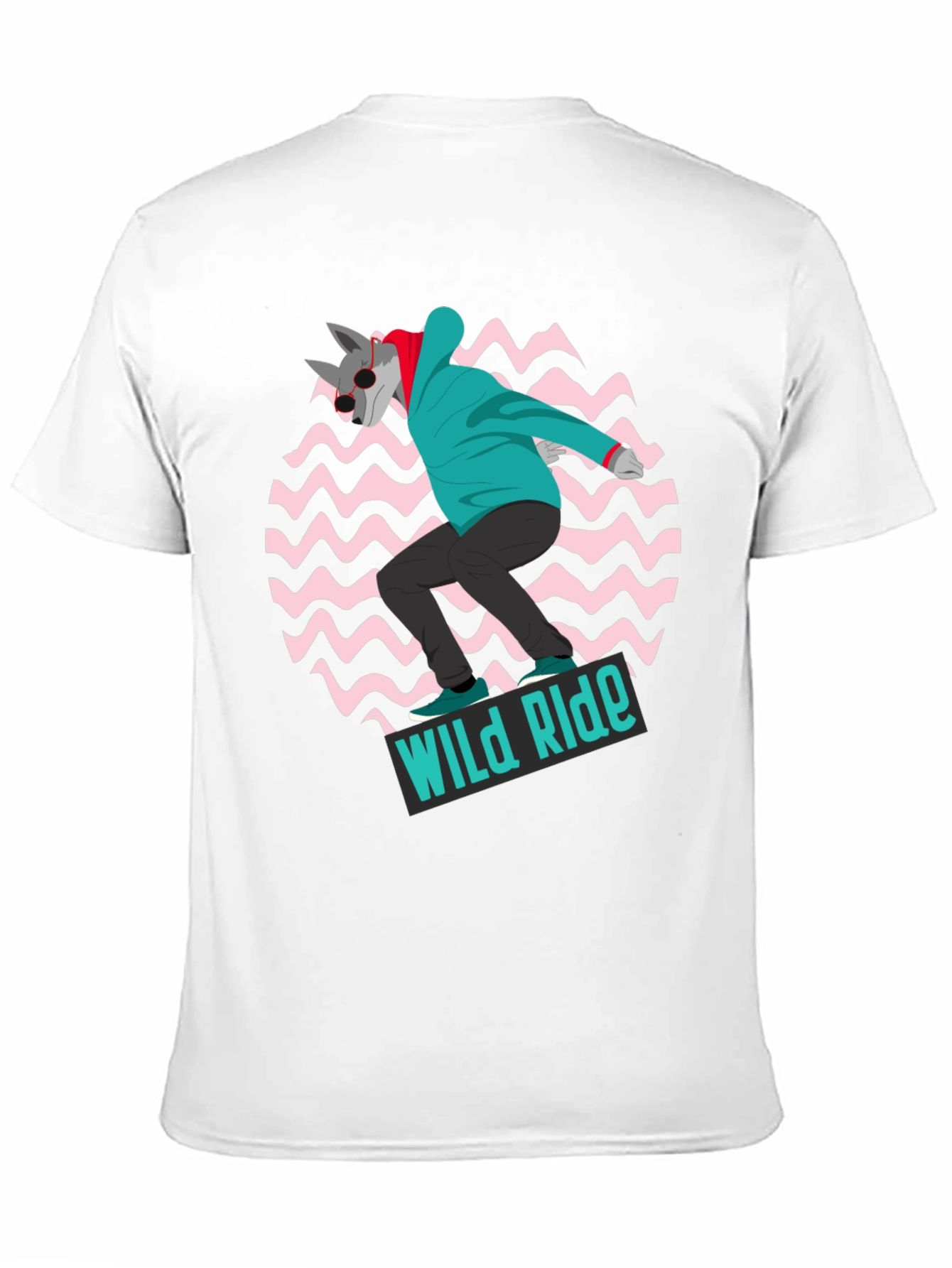 Wolf Skateboarder Graphic Tee - Wild Ride