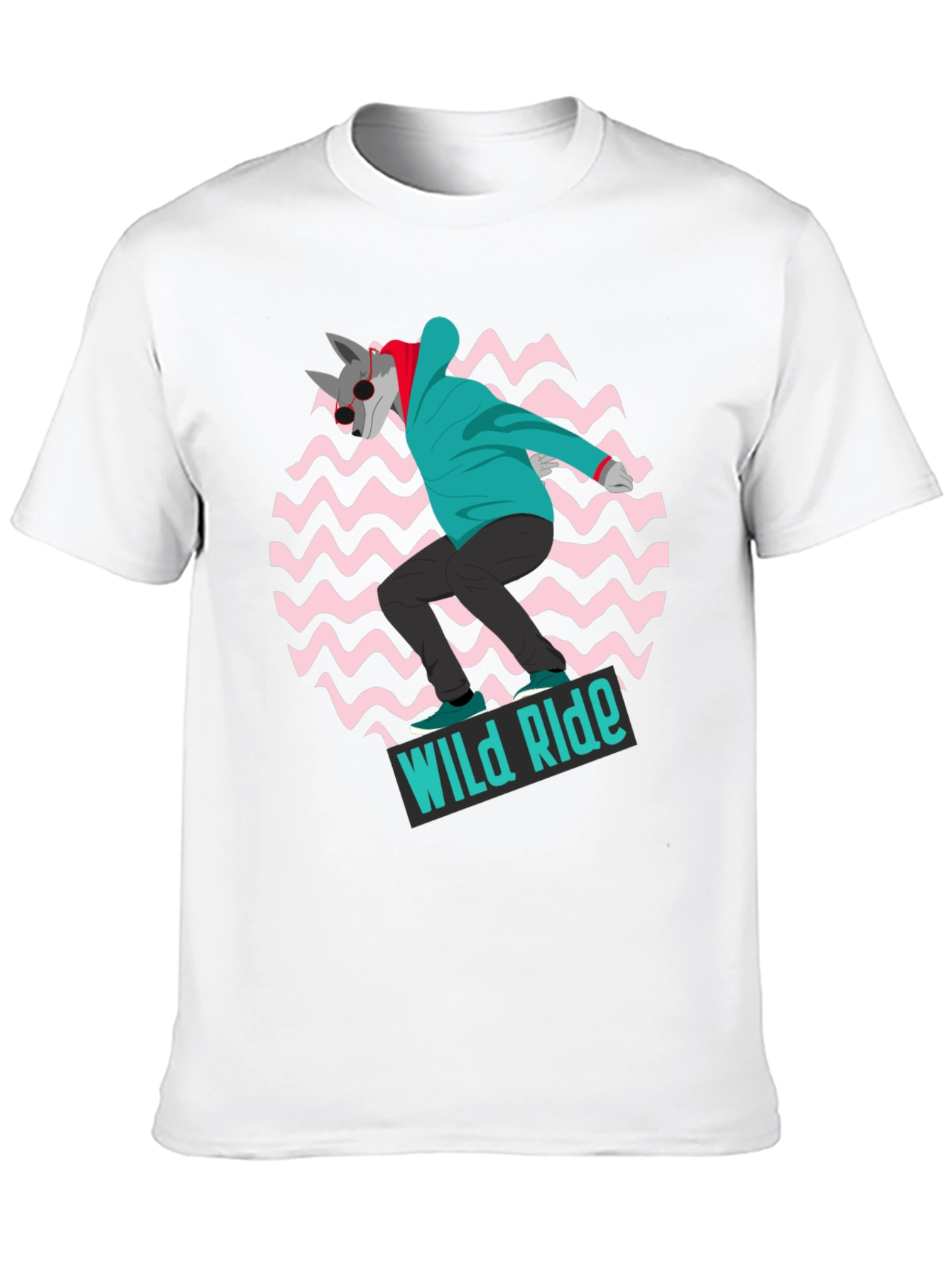 Wolf Skateboarder Graphic Tee - Wild Ride