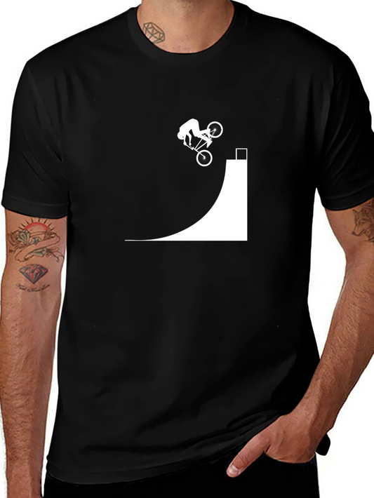 Black T-Shirt: BMX Stunt Ramp Design