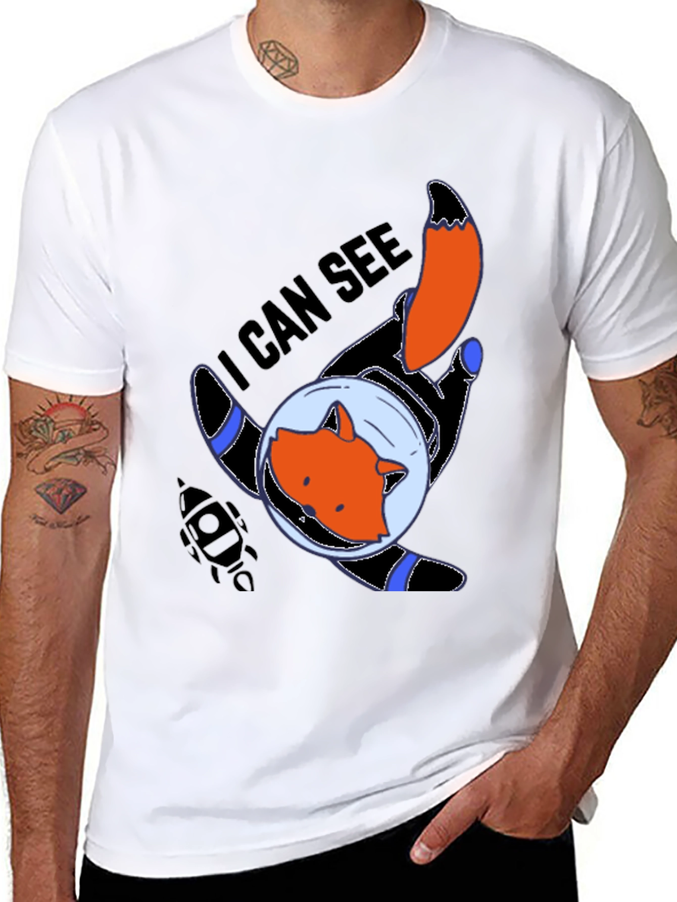 Space Fox T-Shirt - I Can See Graphic Tee