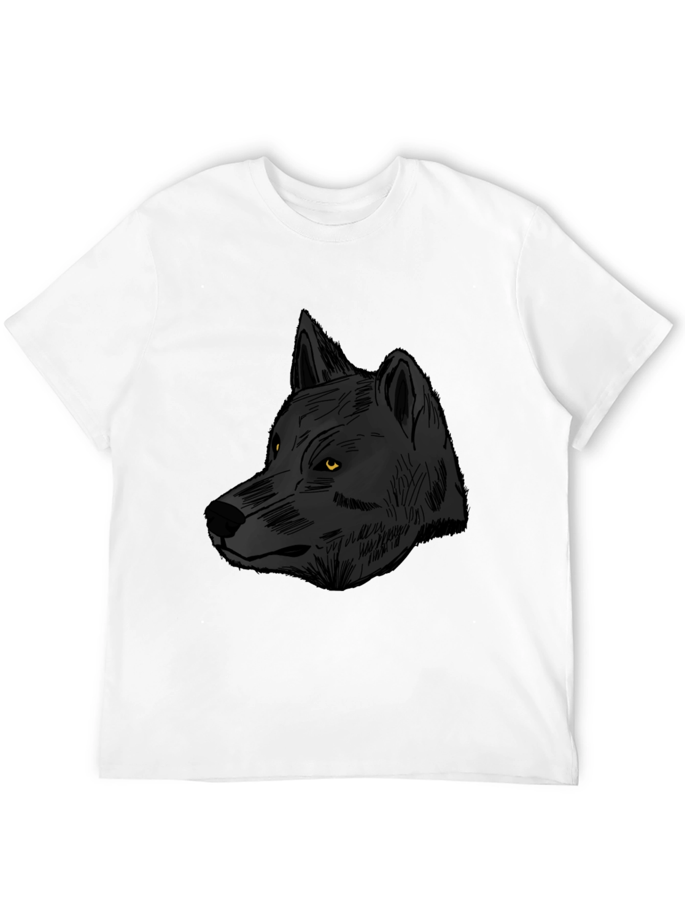 Black Wolf Graphic T-Shirt - Mens Crew Neck Tee