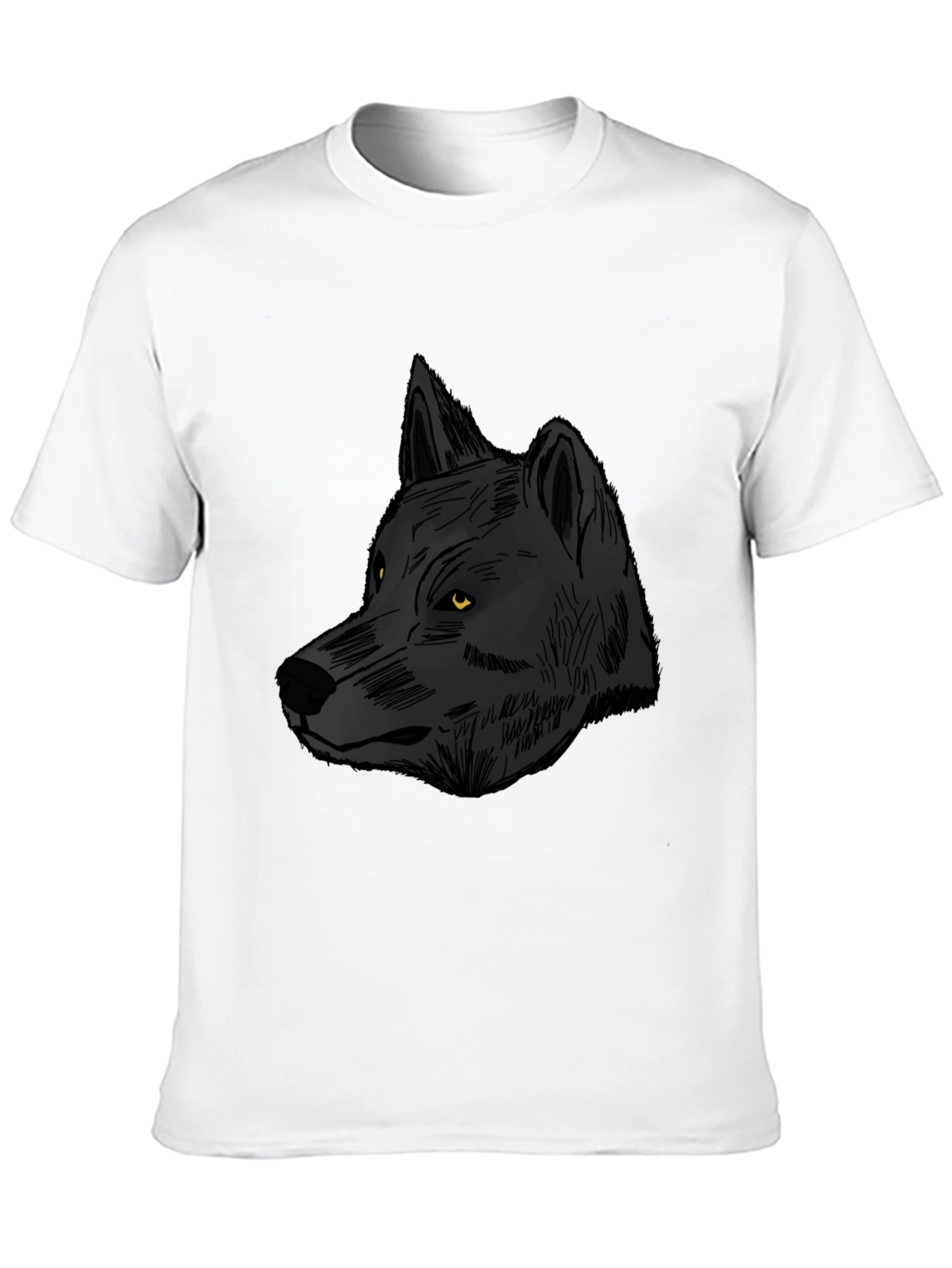 Black Wolf Graphic T-Shirt - Mens Crew Neck Tee