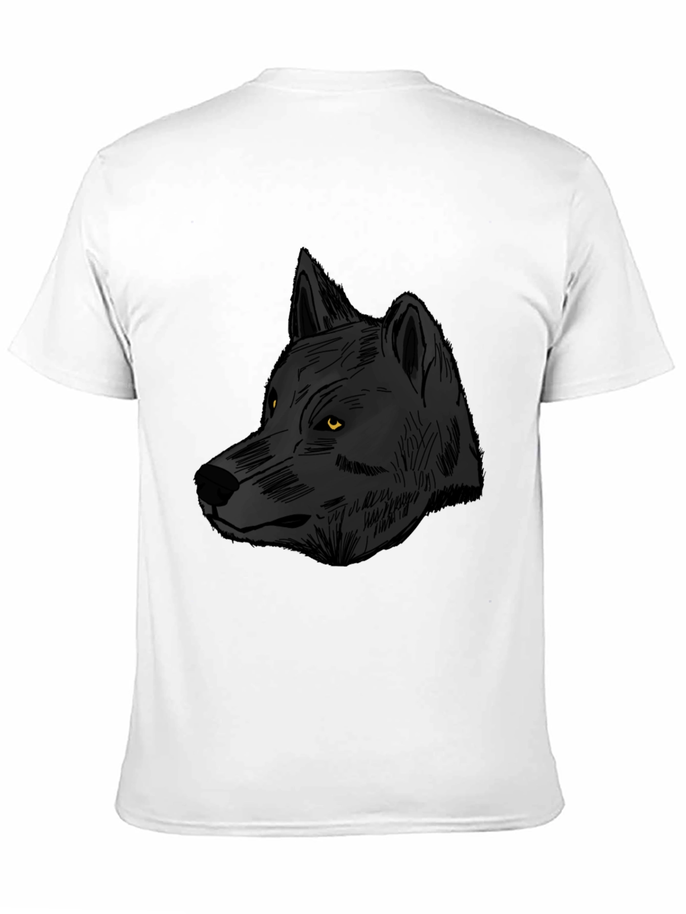Black Wolf Graphic T-Shirt - Mens Crew Neck Tee
