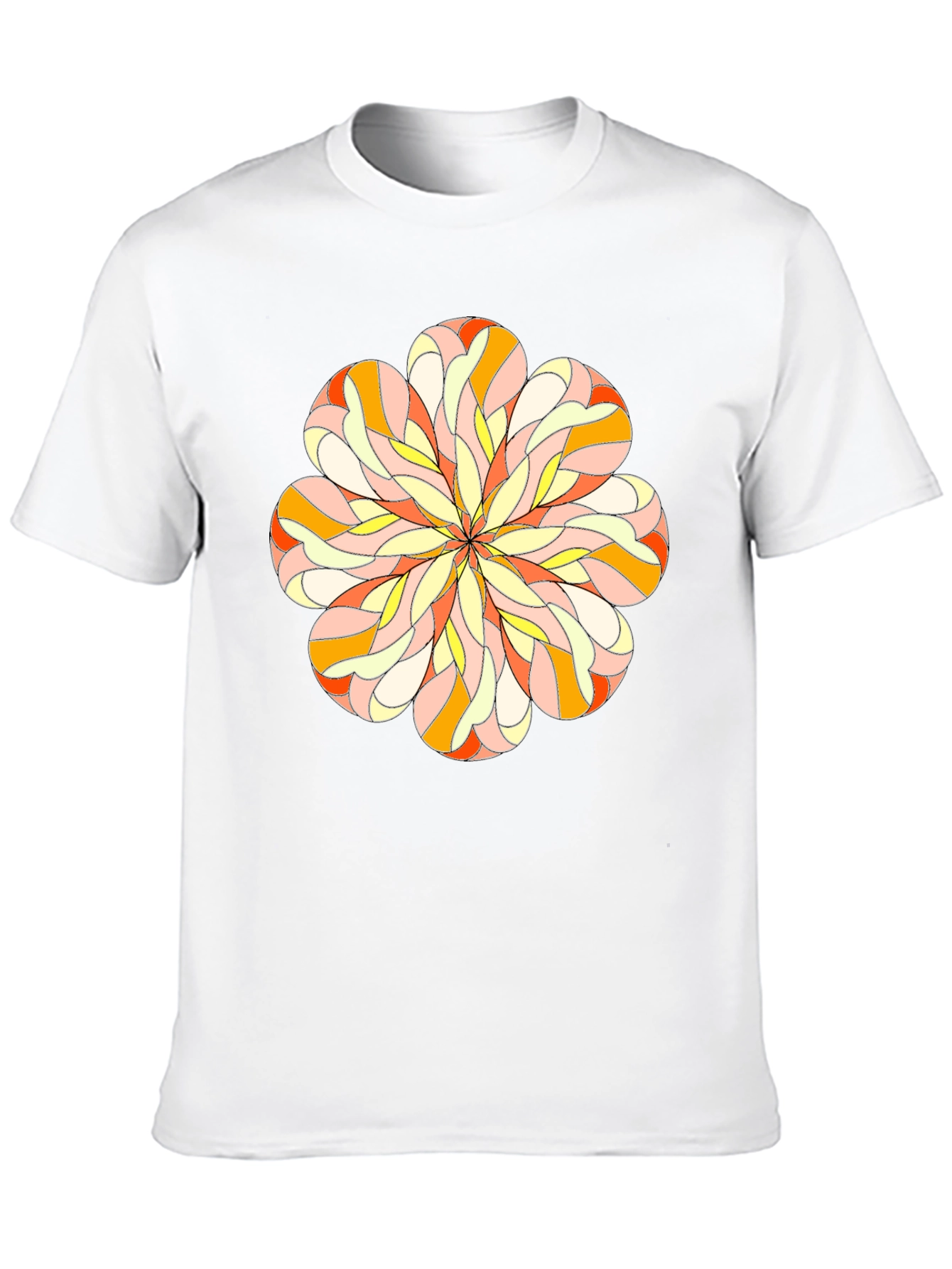 Abstract Flower Graphic Black T-Shirt