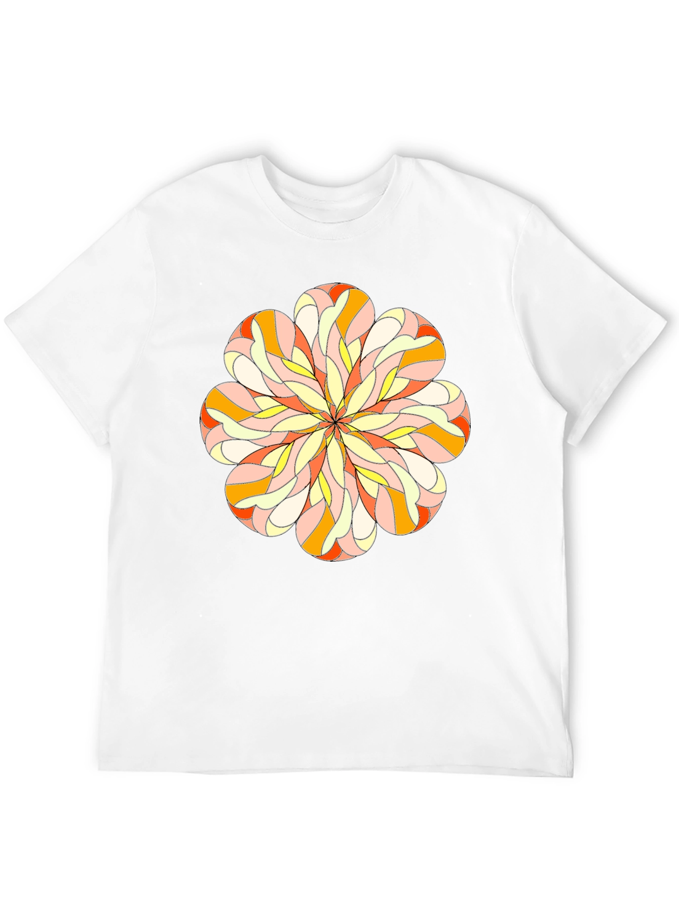 Abstract Flower Graphic Black T-Shirt