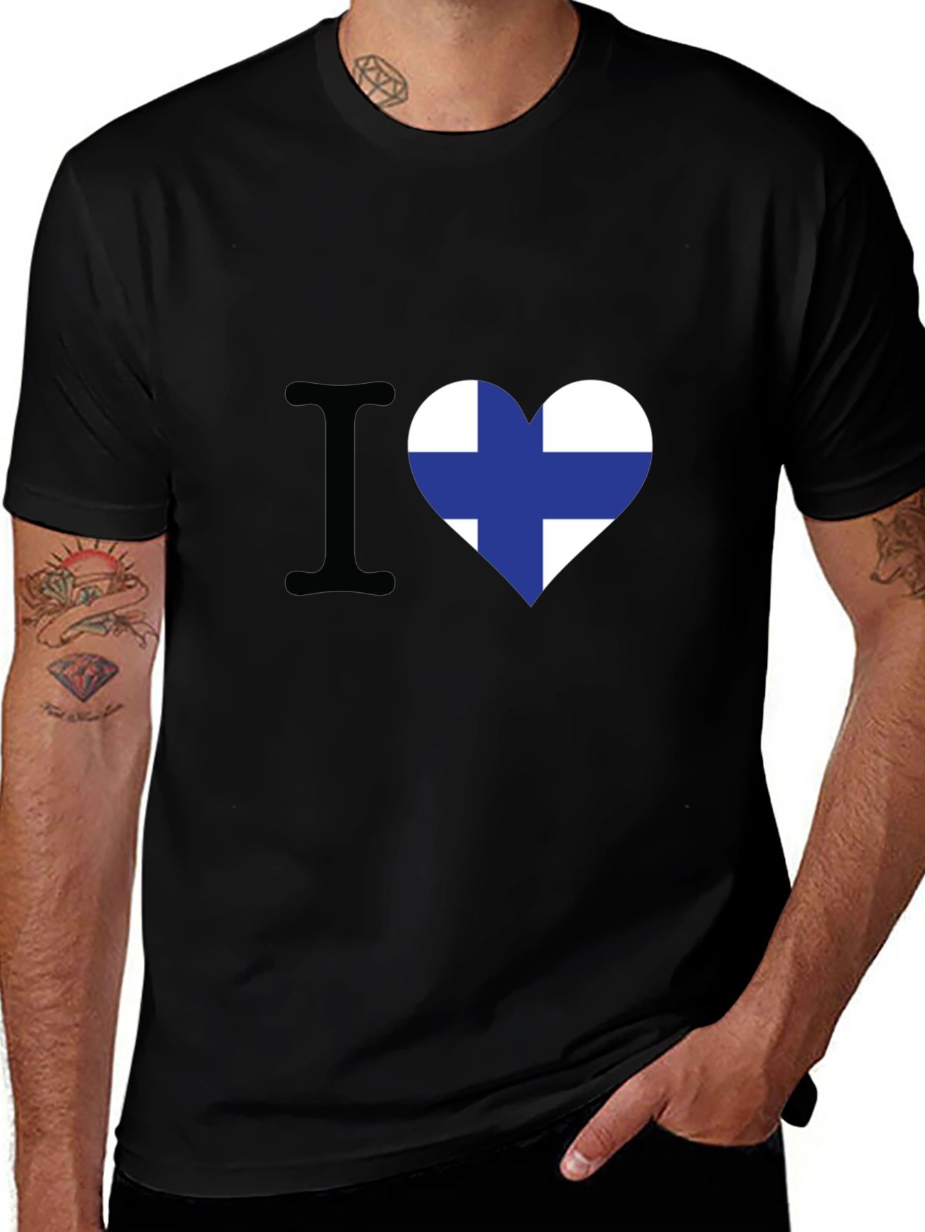 I Love Finland T-Shirt - Finnish Flag Heart Tee