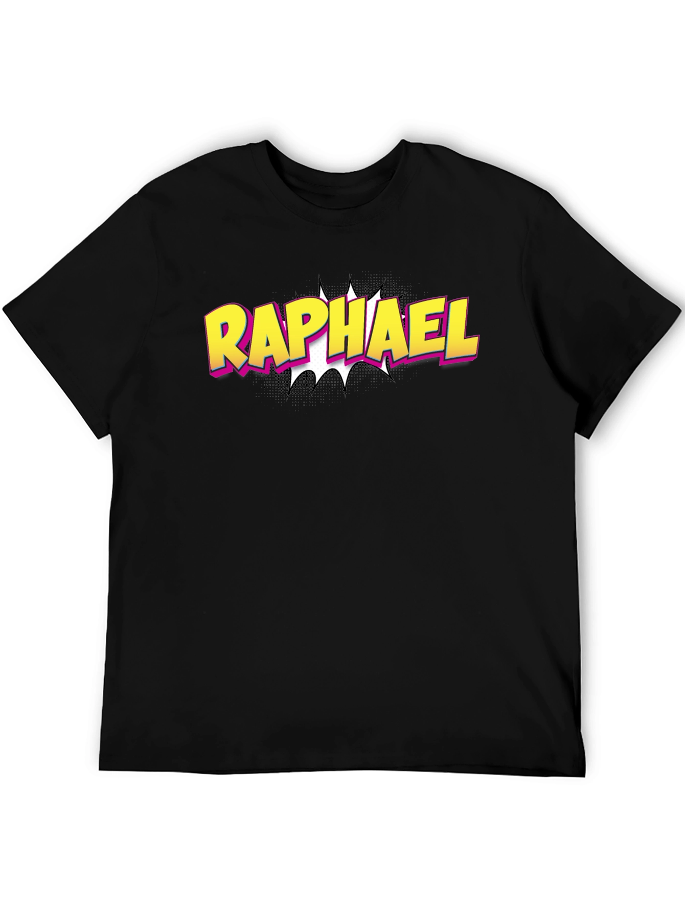 Raphael Comic Style Black T-Shirt