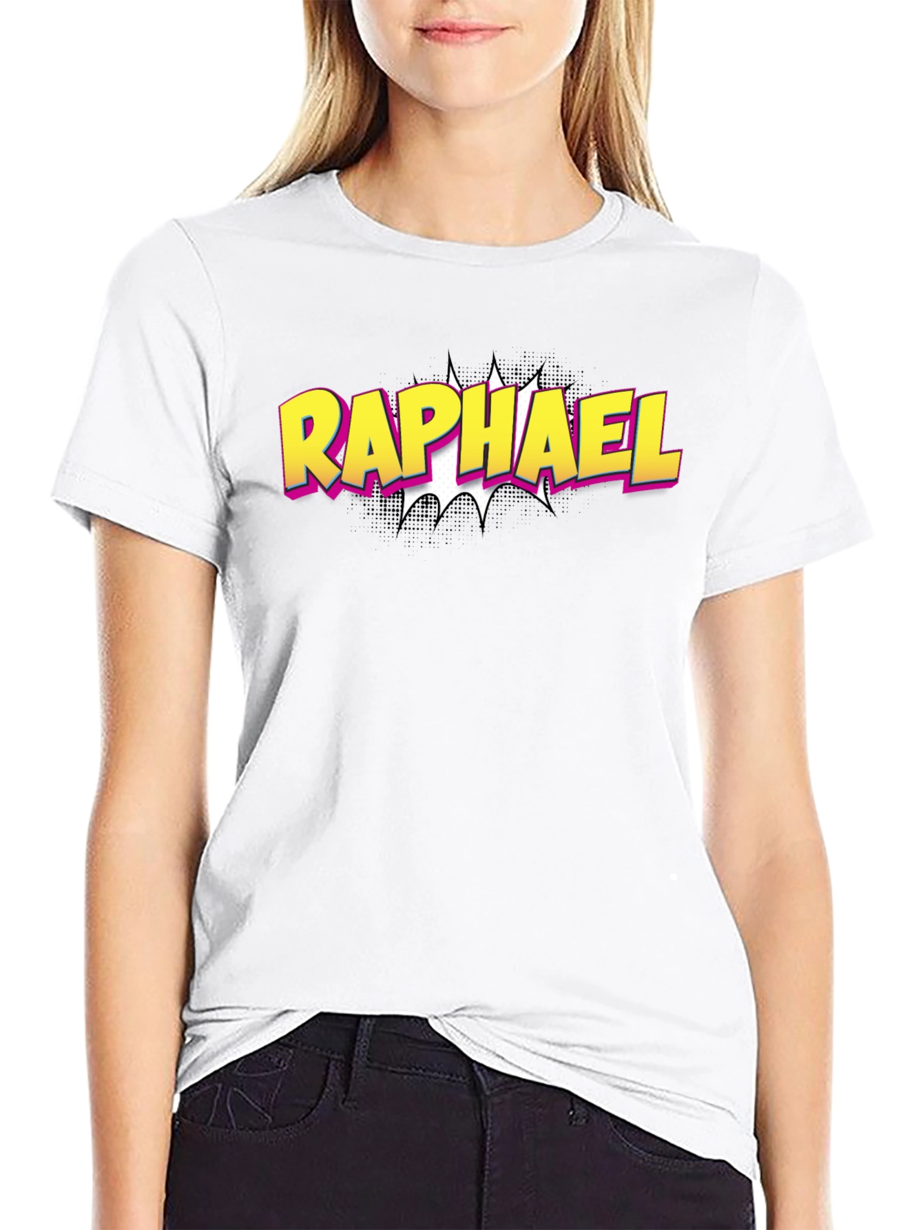Raphael Comic Style Black T-Shirt